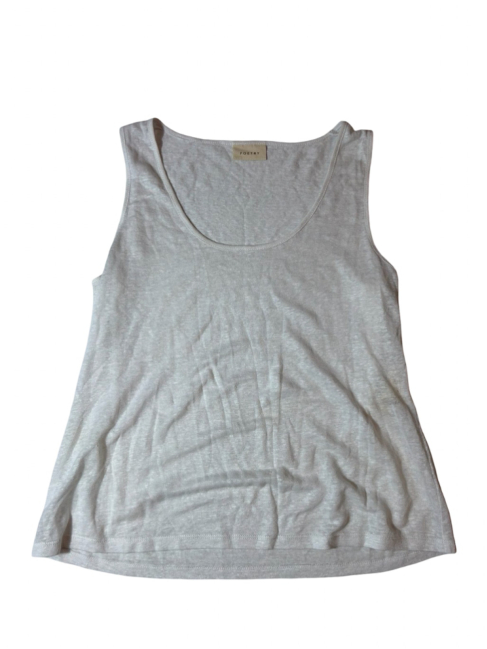 Poetry 100% Linen White Swing Tank Top US 10 Coastal Lagenlook